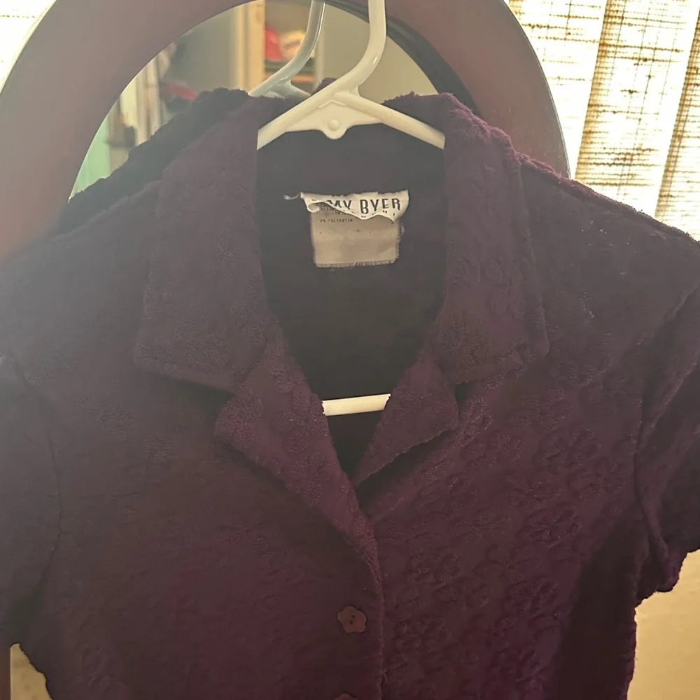 Purple Button-Up Top - Picture 2 of 4